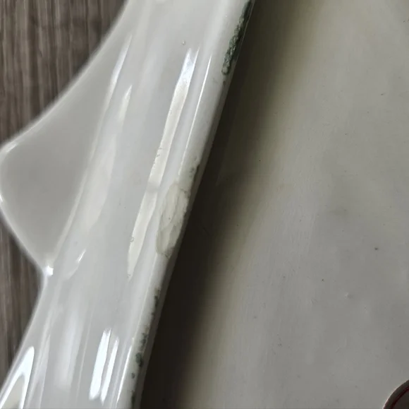 Vintage Japan Ceramic Christmas Tree Dish Blue Bell Pink Bow Hand Painted 10" - Picture 4 of 10